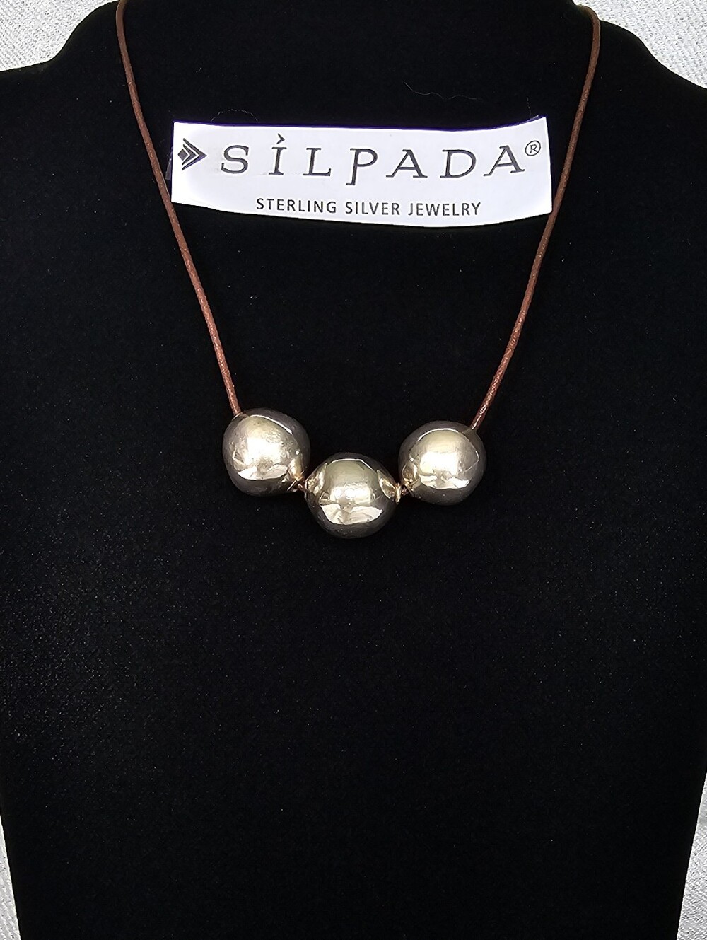 SILPADA "TRIPLE THREAT" N2053 Sterling Silver Ball Necklace
